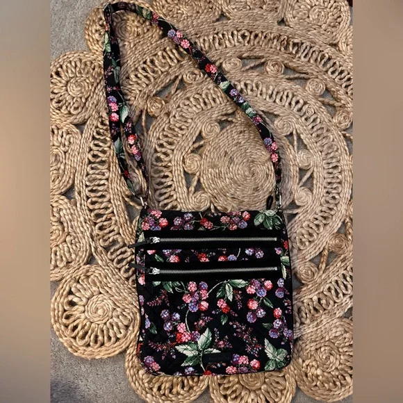 Vera Bradley Triple Zip Hipster Crossbody in Winter Berry